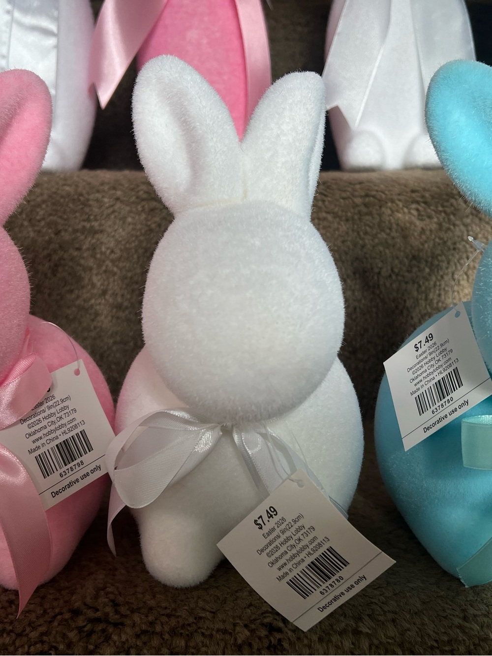 Hobby Lobby Pastel Easter Bunny & Egg Set in Pink, Blue, White, Peach - Picture 5 of 7